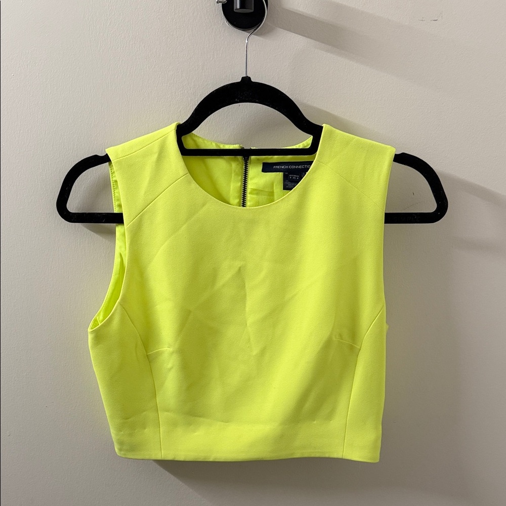 French Connection Neon Yellow Crop Top